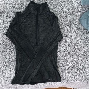 grey and black heathered workout jacket